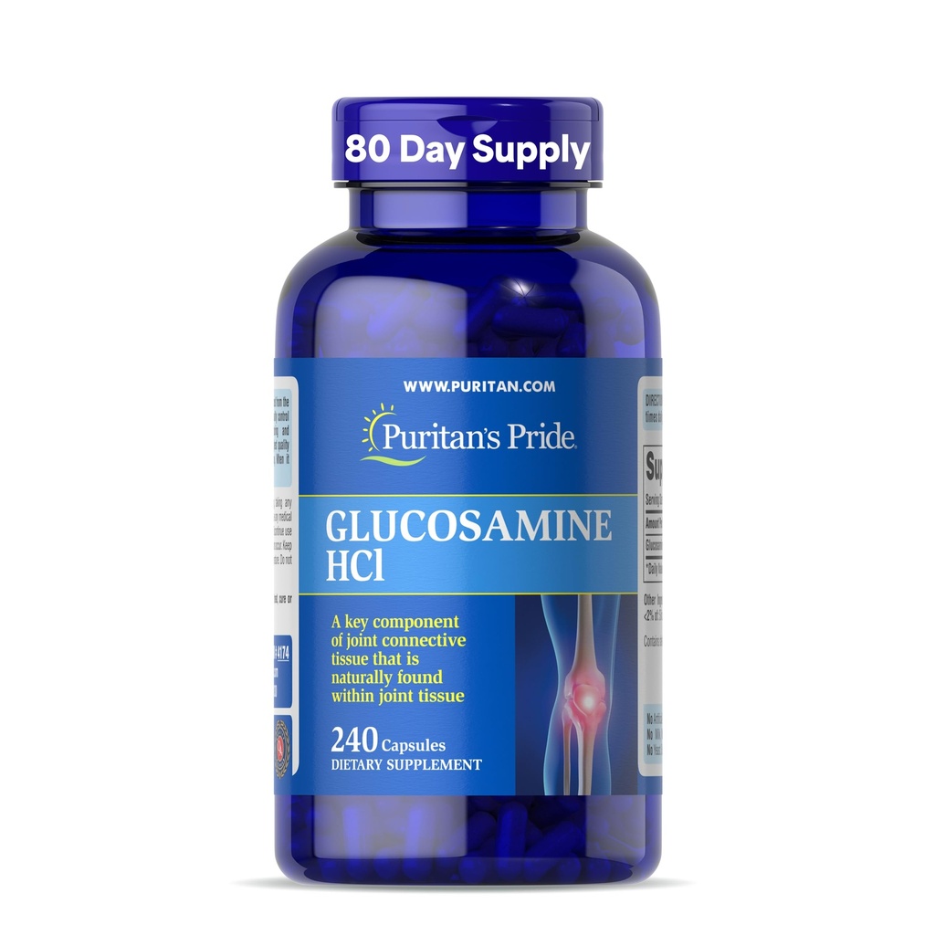 Puritan's Pride Joint Formula Glukozamin HCI za moške in ženske 680mg, prehranska dopolnila za skupno zdravje, 80 dnevna zaloga, 240 kapsul