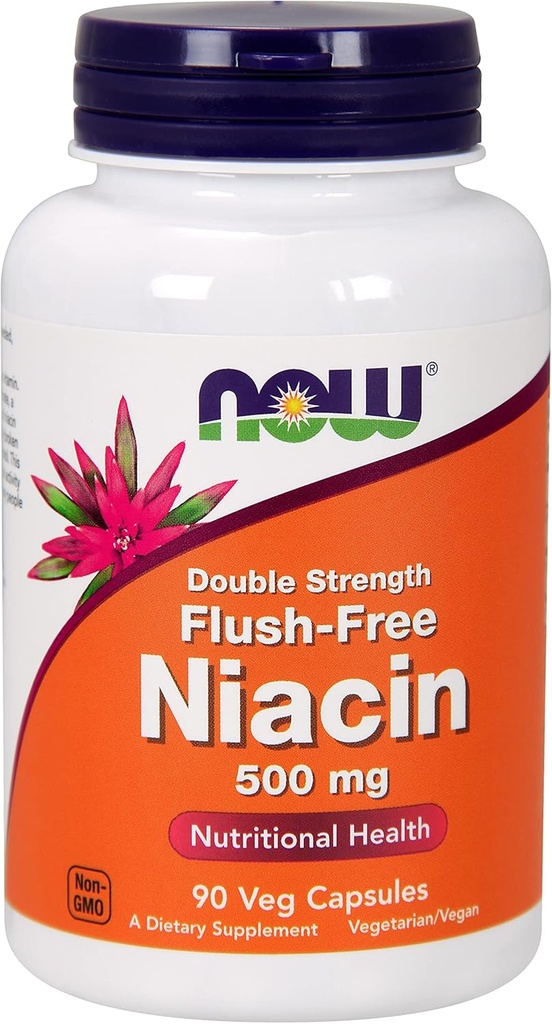 Now® Foods Flush Free Niacin (dvojna moč) 500mg w/90 kape