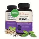 Živi zavestni KSM-66 Ashwagandha dodatek w/L Theanine & AlphaWave - ZenWell vsak dan Stres Relief, kognitivne, zdravje možganov - Ashwagandha za moške in ženske - 60 kapsul