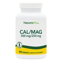 NaturePlus Cal/Mag - 90 vegetarijanske tablete - 500 mg kalcija & 250 mg magnezija - 90