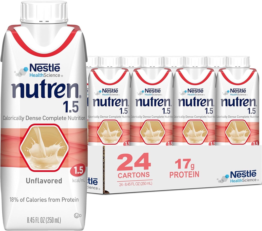 Nestle Nutren 1,5 Tube Feeding Formula brez arome 250 ml Škatla 24 Ct