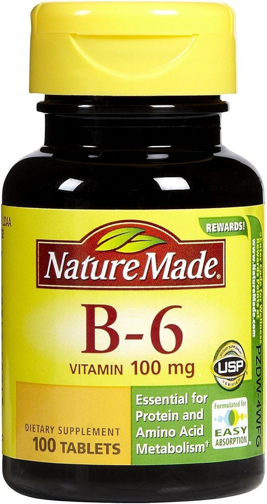 Vitamin B6 100 mg Tabs, 100 ā