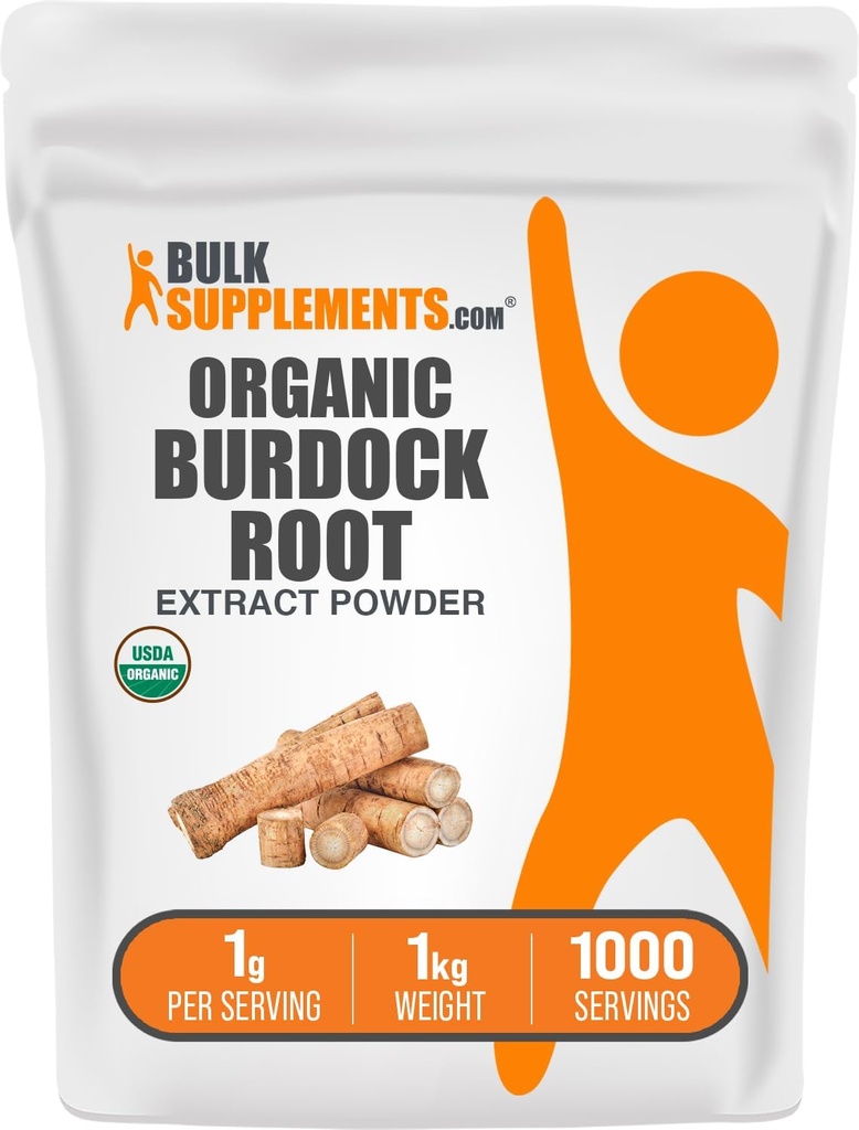BulkSupplements.com Organic Burdock Root Extract Powder - Burdock Root Powder, zeliščni dodatek - Vegan & Gluten Free, 1g na Serving, 1kg (2,2 lbs) (Pack of 1)