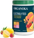 Organika Elektroliti z izboljšanim kolagenskim praškom za ženske in moške - 13 oz - Zesty Lemon Berry-Flavored Effervescent Electrolyte & Collagen Drink Mix - Deep Hydration, Mobility, Koža, Las, & Nails