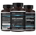 Kolagenska podpora (Tip I, II, III, V, X) Avian Sternelum Hidralizirani kolagen Skin Peptides Kolagen Podpora s hialuronsko kislino + Beljakovinski kompleks + Naravni dodatek (180 kapsul)