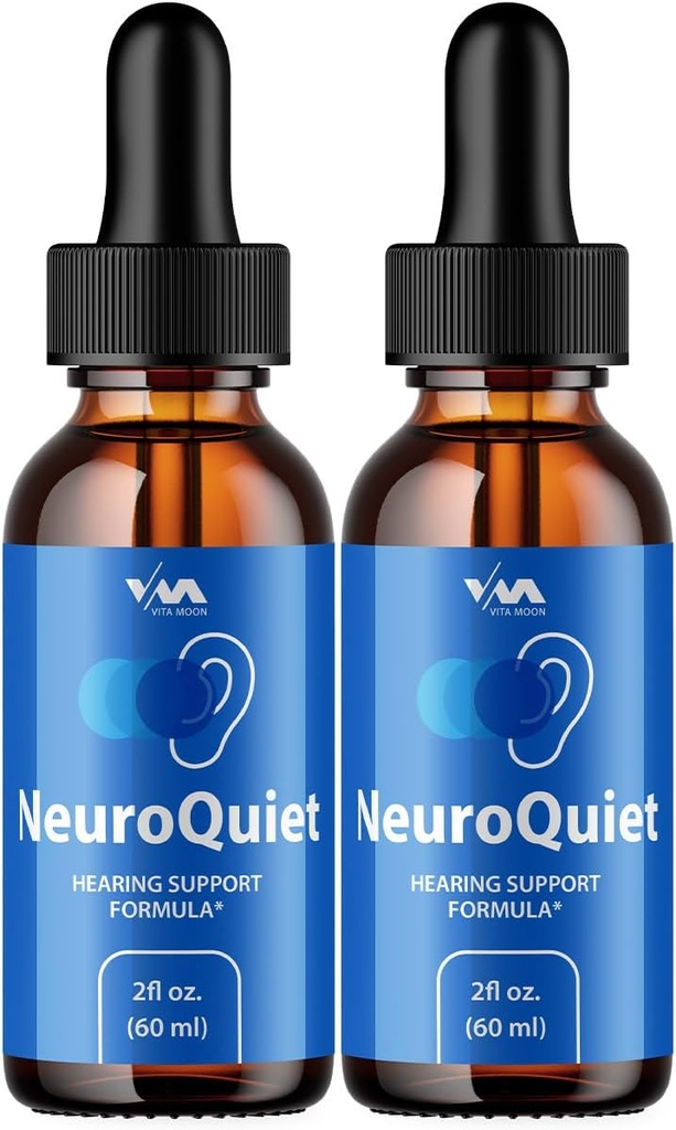 (2 paket) NeuroQuiet kapljice - Neuro Tiha Napredna Formula slušno podporo, Kognitivno zdravje, in splošno Wellness, 2 mesec dobave