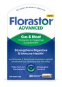 Florastor Advanced Gas and Bloat Probiotic, Prebavne encime in Botanicals, Plus Probiotics za digestivno zdravje, 30 kapsul