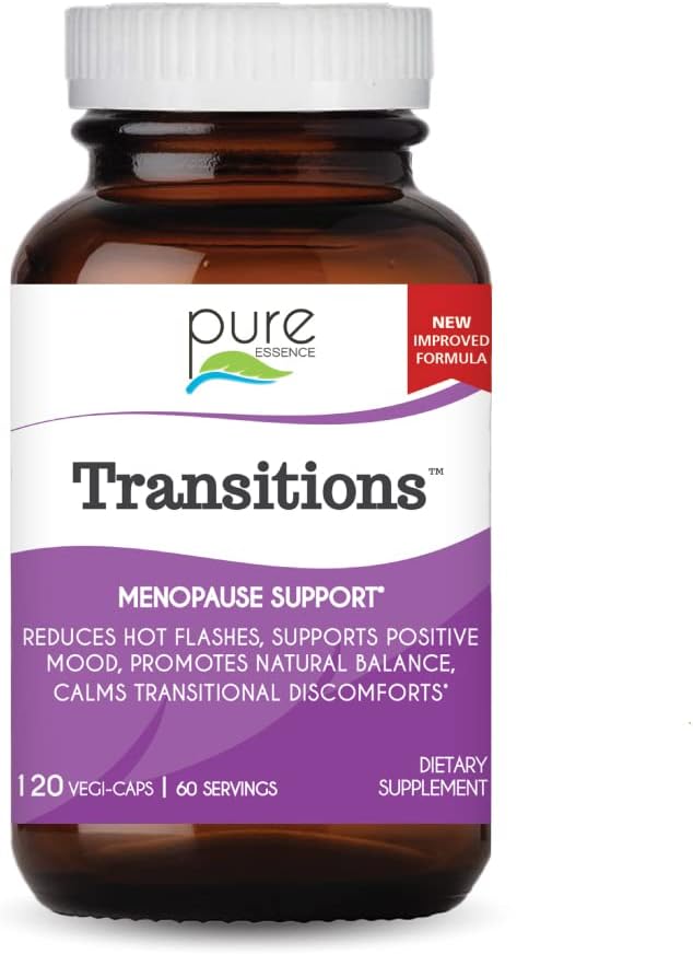 Čisti Essence Labs Prehodi Vitamini za ženske, Naravni Menopause Relief dodatek za spodbujanje Hormone Balance, zmanjšanje vročih Flashes, Mood Swings & nočno potenje, 120 Kapsule