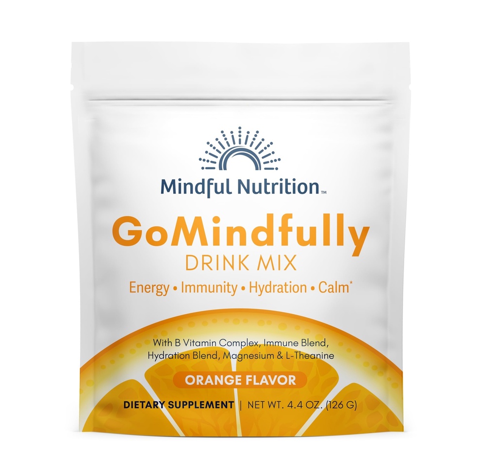 GoMindly Orange Super Calm Magnezij Powder Drink Mešanica za hidracijo, regeneracijo, imuniteto in energijo s trace minerali, Essential Vitamins, L-Theanin in B Vitamin Complex