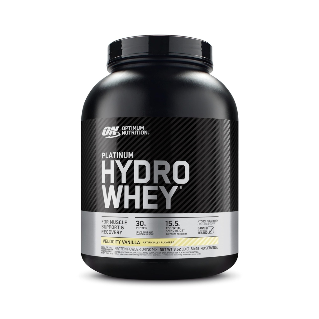 Optimum Nutrition Platinum Hydrowhey Protein Powder, 100% hidroliziran sirotkin izolat v prahu, aroma: Velocity Vanilla, 3,5 funti (Packaging May Vary)