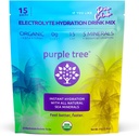 Vijolično drevo Ekološka elektrolit Hidracija Packets – Pina Colada Flavor, Sugar-free Hydration Packs za hitro rehidracijo, Dnevni elektrolitski pijača Mix za dehidracijo Relief, 15 To-Go Packs