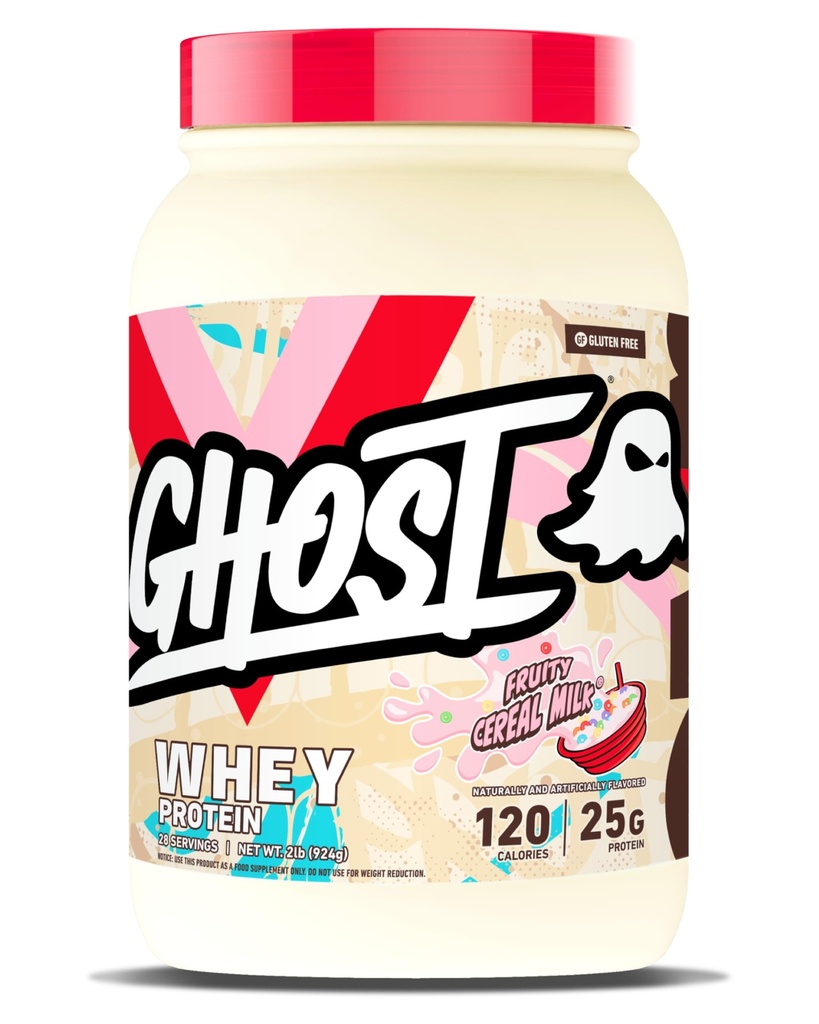 GHOST Whey Protein Powder, sadno žitno mleko - 2LB, 25G beljakovinska mešanica sirotkinih beljakovin - ‐Post Workout Fitness & Nutrition Shakes, Smoothies, Pekanje in kuhanje - Soy & Gluten-free