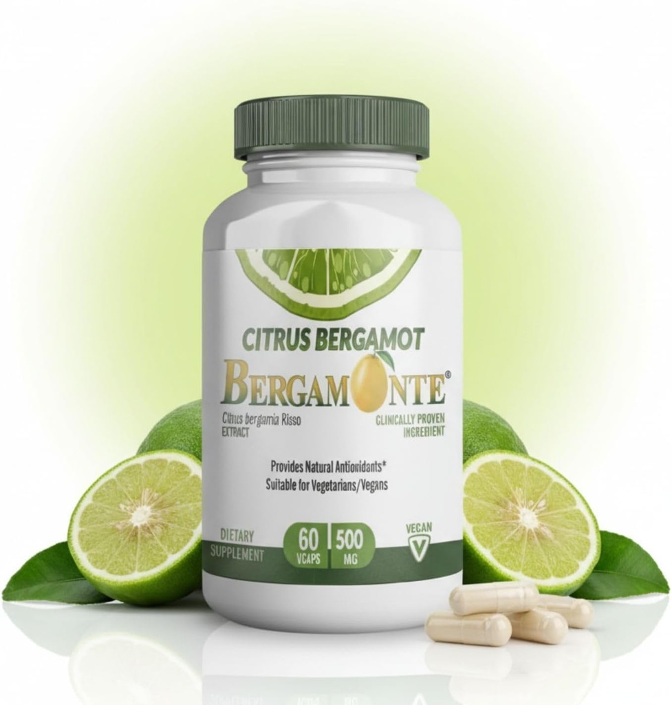 Citrus Bergamot Supplement (Citrus Bergamia) 1.000 mg na postrežbo (2) 60 veganskih kapsul – patentiran Bergamonte