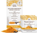 GuruNanda Golden Immunity Instant Drink Mešamo s kurkuma in črnim poprom - bogata z antioksidanti za podporo imunskega sistema in prebavnega zdravja - Saffron & Almond aromatizirana, On-The-Go Sachets (30 grof)