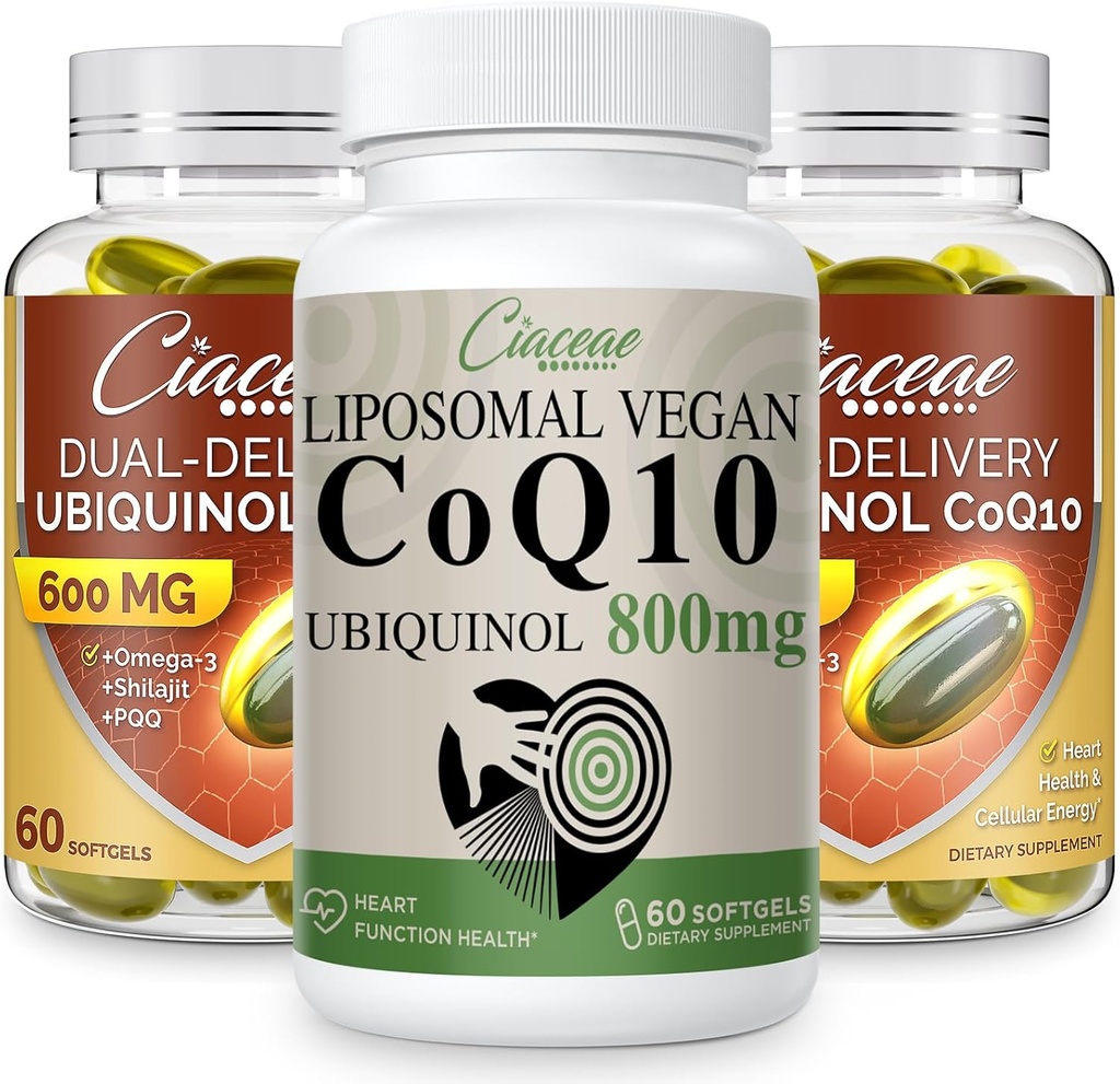 Liposomski CoQ10 800mg 1PCS paket z Ubikinolom CoQ10 600 MG softgels z Omega-3 & Shilajit & PQQ 2PCS