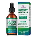2 Pack Soursop Graviola Leaf Extract tekoče kapljice dodatek z Irish Sea Moss & Kurkurja za celično podporo, imunski sistem Boost, zdravje jeter, Soursop Bitters Liquid 60-dnevno dobavo 4 FL OZ