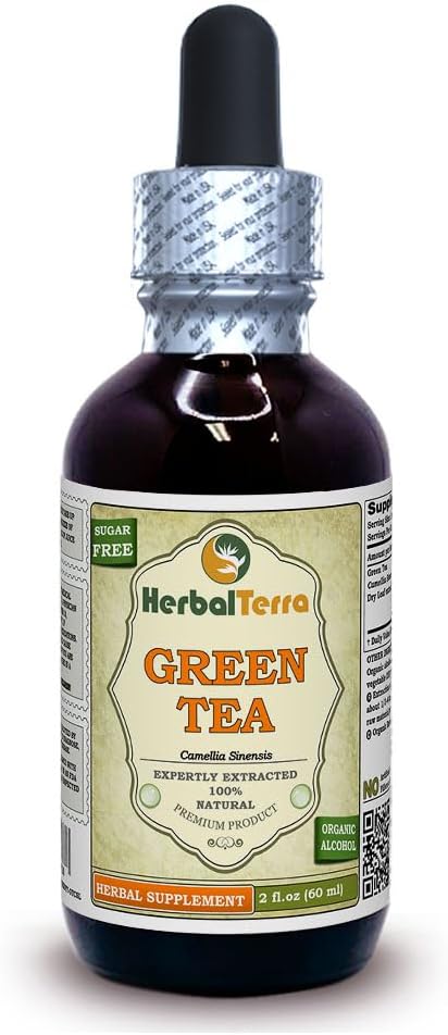 Zeliščni čaj Terra LLC Zeleni čaj (Camellia Sinensis) Tinktura, Tekoči ekstrakt organskih posušenih listov 2 oz