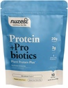 Nuzest - Beljakovine + probiotiki – Gut Health - Superfood Powder Plant Mešanica beljakovin - 300g / 10.6 oz Pouch (10 Servingov) (francosko Vanilla, 300g)