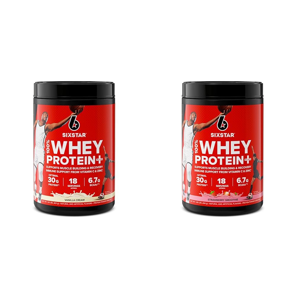 Serije Six Star Elite 100% Whey Protein Plus Vanilla Cream 1,8 kg US & Elite Series 100% Whey Protein Plus Jagodni Smoothie 1.8 kg US