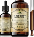 Ekološki izvleček borovnice – Naravna Črna Bezgove jagode Zeliščni dodatek – Imunski ojačevalci za odrasle, Prebavne in srčne podpore – Antioksidanti, Vitamin C & Fiber – 2 oz Tekoči za moške in ženske