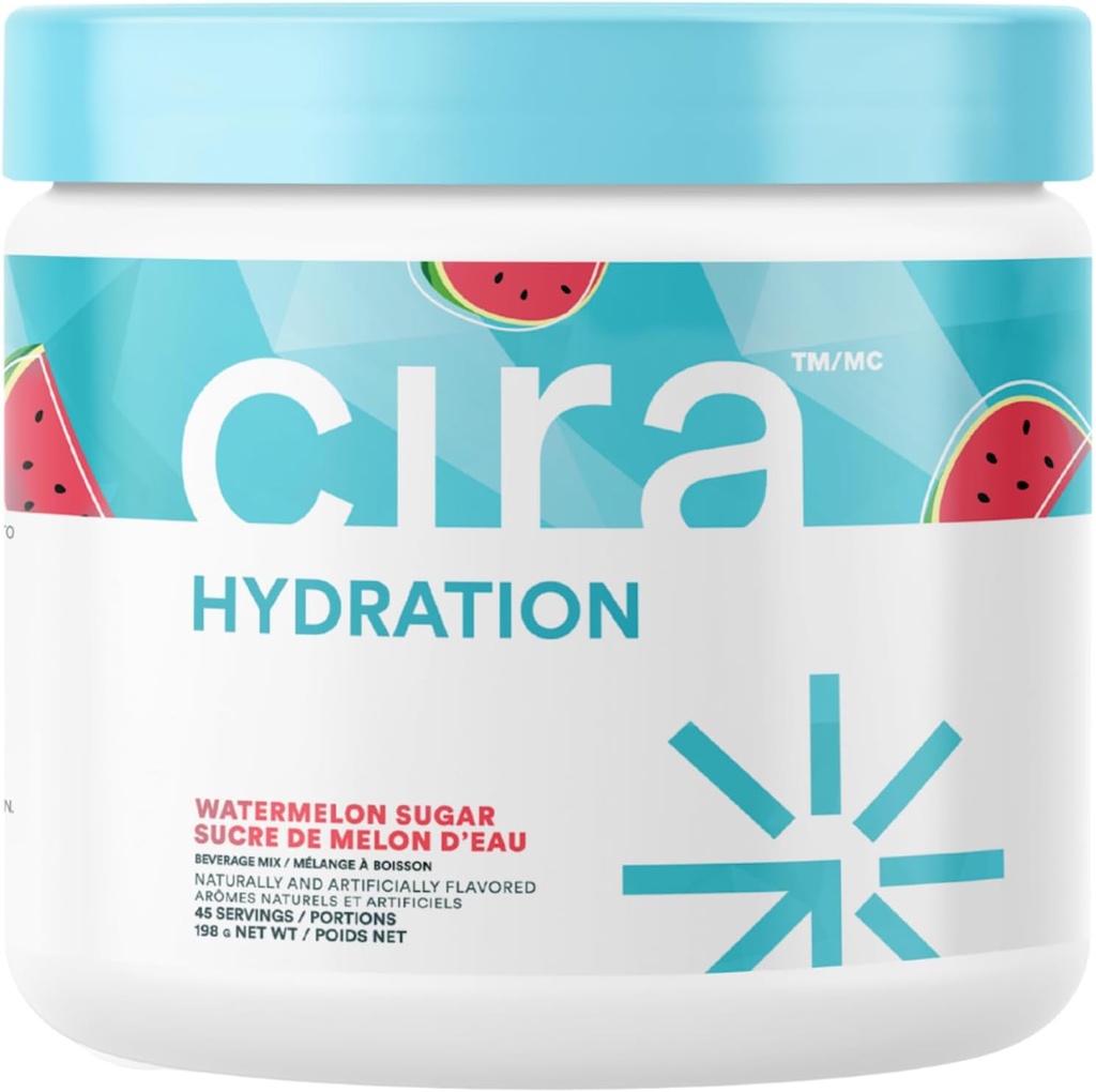 Cira Hydration Powder (45 Serving) - Elektrolit Drink Mešamo s himalajsko sol za dehidracijo Relief in regeneracijo - lubenice sladkor