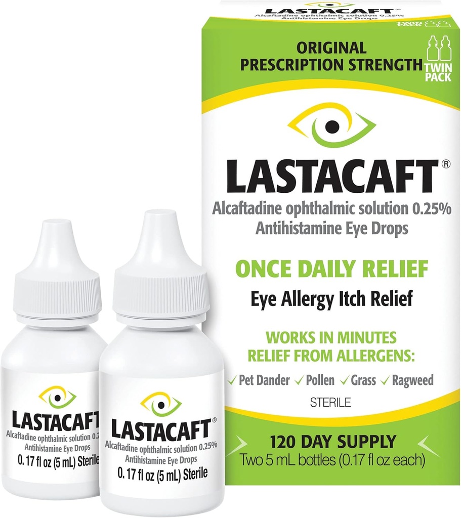 LSTACAFT Enkrat dnevno Alergija oči srbečica Relief kapljice, (2 Count) 120 dan dobave, izključno