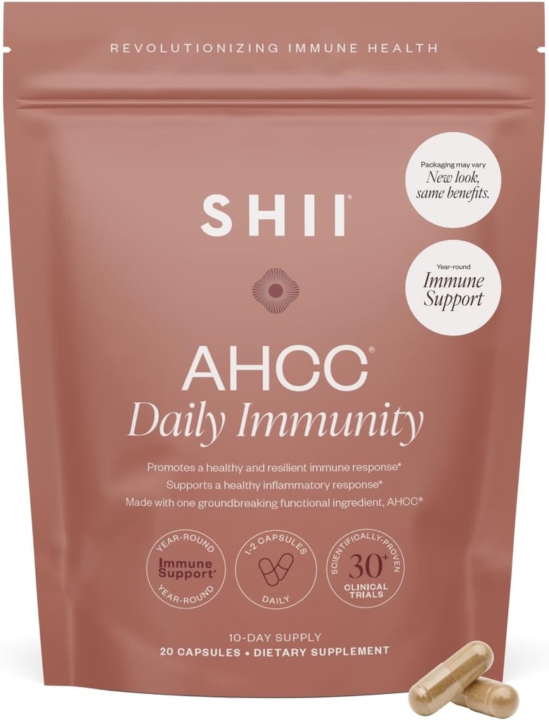 SHII AHCC Daily Immunity, 10-dnevno oskrbo – Vegan, Gluten prost Imunska podpora dodatek z AHCC, Imunski sistem podpora iz funkcionalnih Shiitake gob, spodbuja imunski odziv in celično zdravje