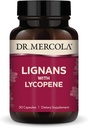 Dr. Mercola Lignans z dodatkom likopena, 30 Servingov (30 kapsul), brez GSO, brez soje, brez glutena