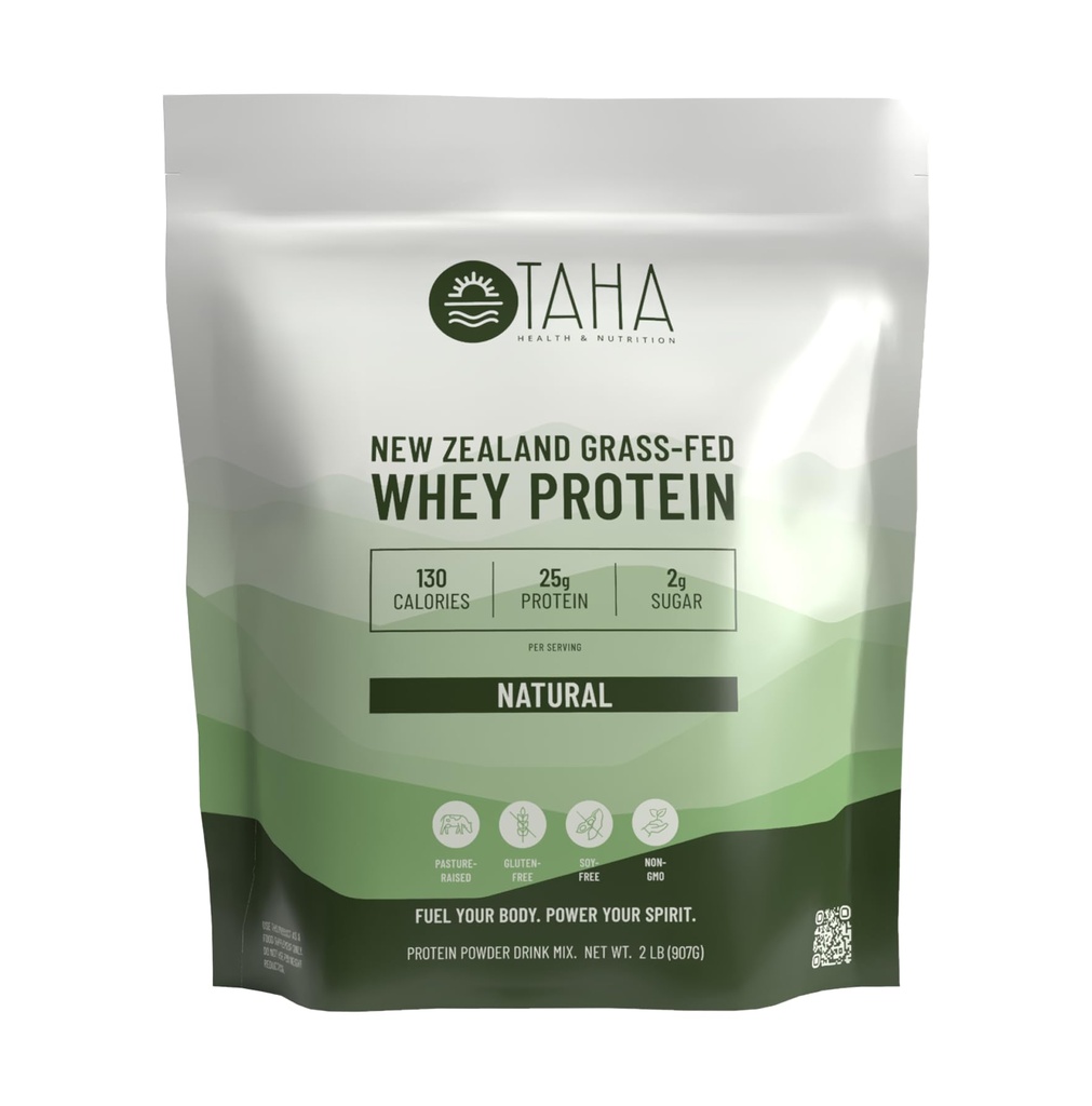 Taha Health & Nutrition Natural Unflavored Whey Protein Concentrat Powder, 25g Beljakovine, 140 kalorij, 2g Sladkor 