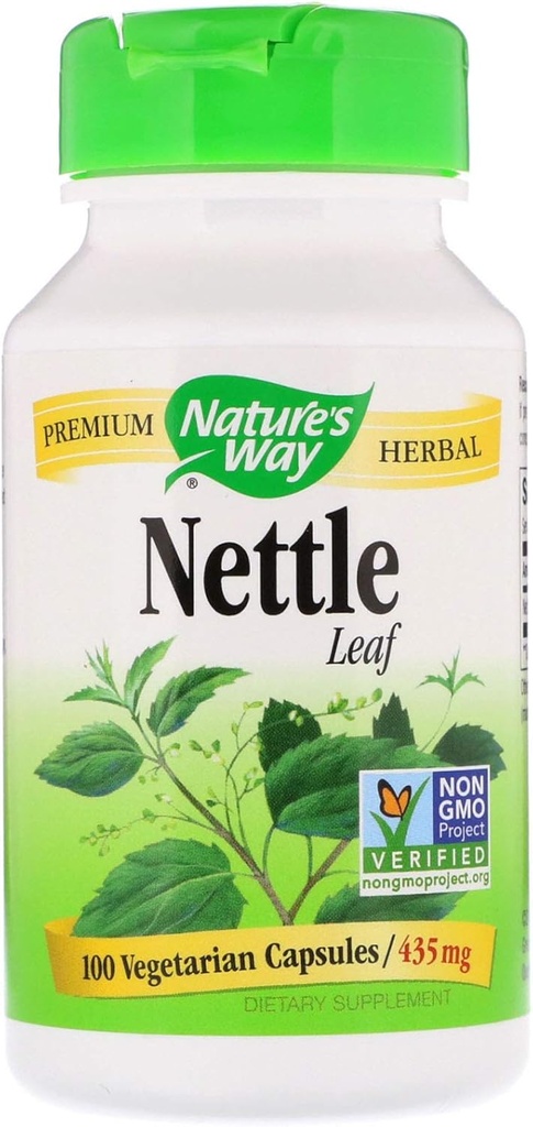 Nature's Way Nettle Leaf 435 mg, TRU-ID Certified, Non-GMO Project, Vegetarian, 100 Count, Pack po 2