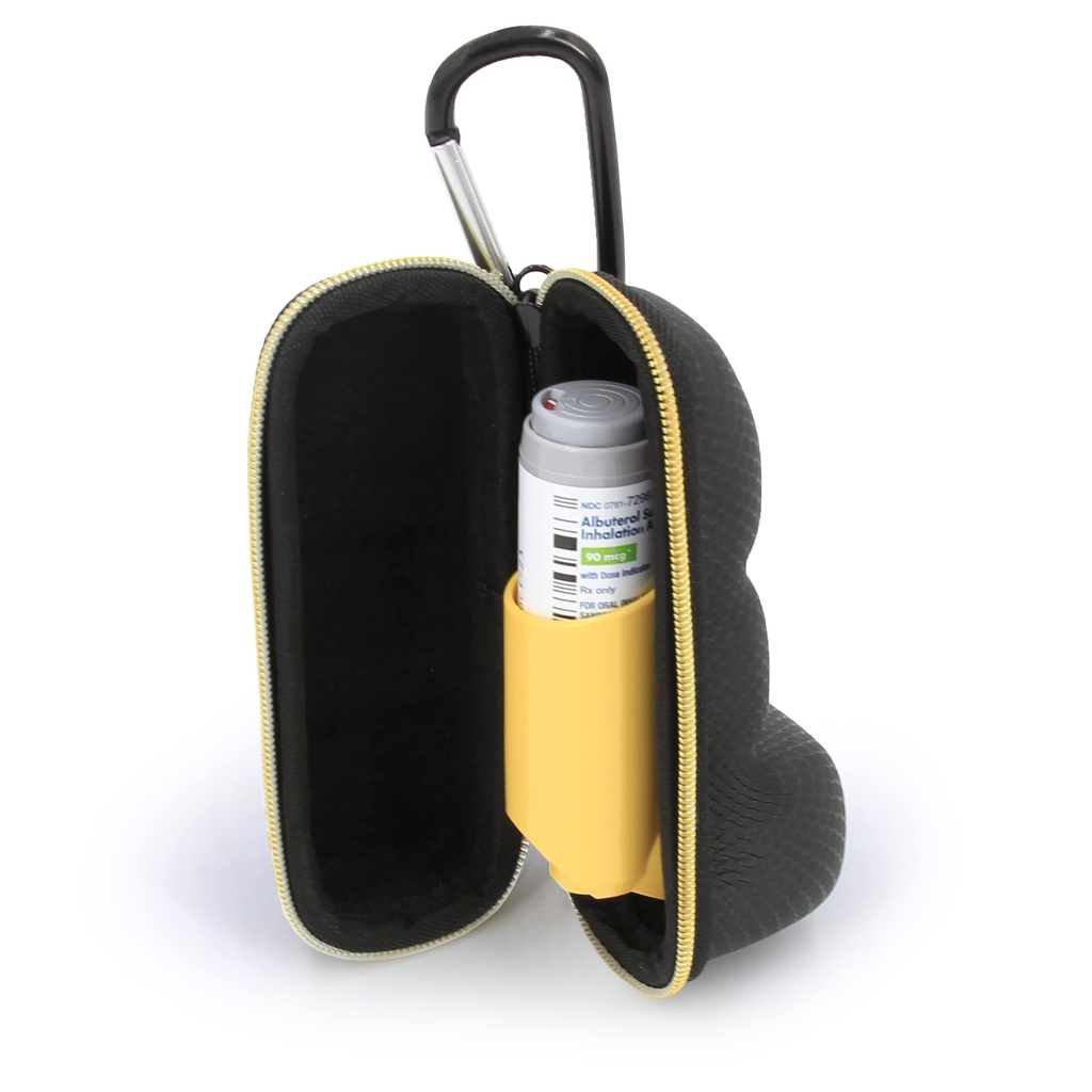CASEMATIX Astma Inhaler Primer z Lanyard in Clip On Keychain Carabiner, Inhaler imetnik razširil na Fit standardno reševanje in New Albuterol Inhaler naprave do 4 Inches - Vključuje samo Astma primera