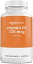 Osnove - vitamin D3, 125 μg, 60 kapsul (1 odmerek), brez glutena