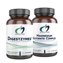 Zasnova za zdravje Magnezij Glycinate Complex (60 Kapsule) & Digestzymes (60 Kapsule) Sklop - Prebavne encime za občasno plin & Bloating z visoko absorpcijo Magnezij dodatek