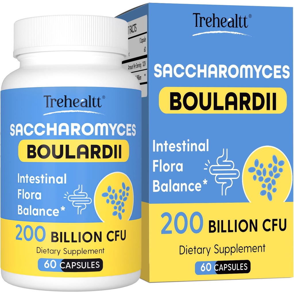 Saccharomyces Boulardii Probiotics 200 milijard CFU-jev, klinično raziskan probiotik za ženske in moške Kvas za črevesno, črevesno, imuno in prebavno zdravje, odpornost na kislino in povoj, 60 dni dobave