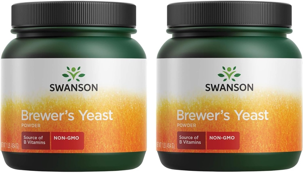 Swanson 100% Pure Brewer's Yeast Powder GMO-free 1 lb (454 g) Pwdr (2 pakiranji)