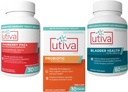 15% polnilo Utiva Cranberry PAC dopolnilo za zdravje urinarnega trakta 30 Vegi kapsula + Utiva probiotik za zdravje Gut in urinarnega trakta 30 Zapoznela sprostitev Vegi kapsula + Utiva Bladder Health 60 kapsula