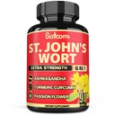 Satoomi St. John's Wort kapsule Extract dodatek - 6 Herbs ekvivalent 5050 mg - čustveno ravnovesje, vesel razpoloženja in razpoloženja podpora - 1 Pack 90 Veggie Caps 3-Mesec