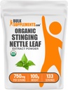 BulkSupplements.com Organic Sting Nettle Extract Powder - Nettle Leaf Extract, Zeliščni dodatek - Vegan & Gluten Free, 750mg na Serving, 100g (3.5 oz) (Pack of 1)