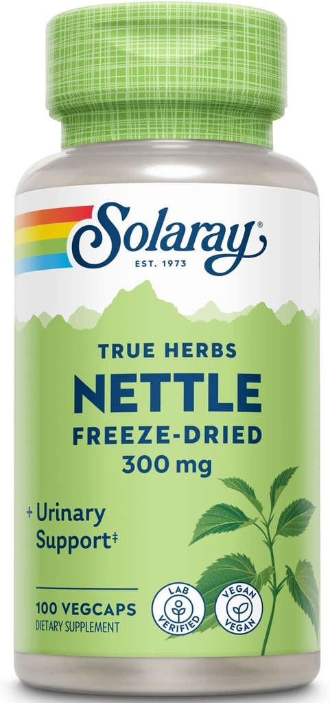 SOLARAY Nettle Leaf zamrzovanje posušeno, Veg Cap (Btl-Plastic) 300mg 