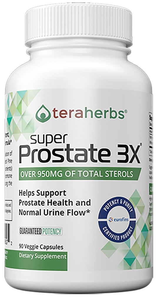 teraherbs Super prostate 3X - Bladder Control, & Podpora za razširjene prostate in pogosto uriniranje - Prostata dopolnila za moške - 90 kapsul