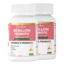 Probiotics and Prebiotics for Women pH Balance & Digestion - 60 Billion Vaginal Probiotic with Cranberry & D-Mannose for Gut, Urinary, Immune Health, Vegan & Non-GMO | 180 Capsules
