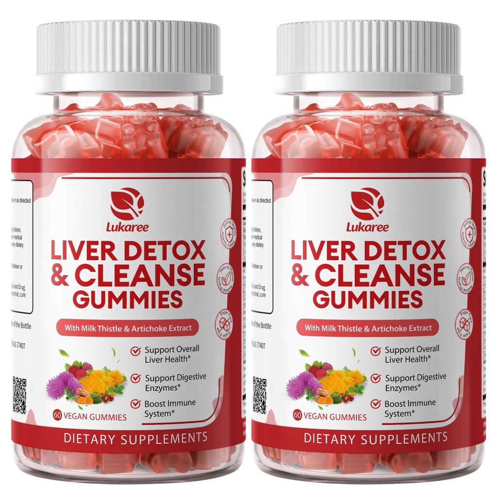 2 Pack Lukaree Jetrna čistila Detox in popravila Gumies 