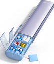 Vaydeer 7 Tedenske tablete Organizator (Podpora 2 krat na dan), Metal Travel Pill Primer, Velika zmogljivost dnevno srčkan tablete Škatla za dodatke, tablete, vitamini in zdravila (Purple), 8.3*2.1*1.2 Inch