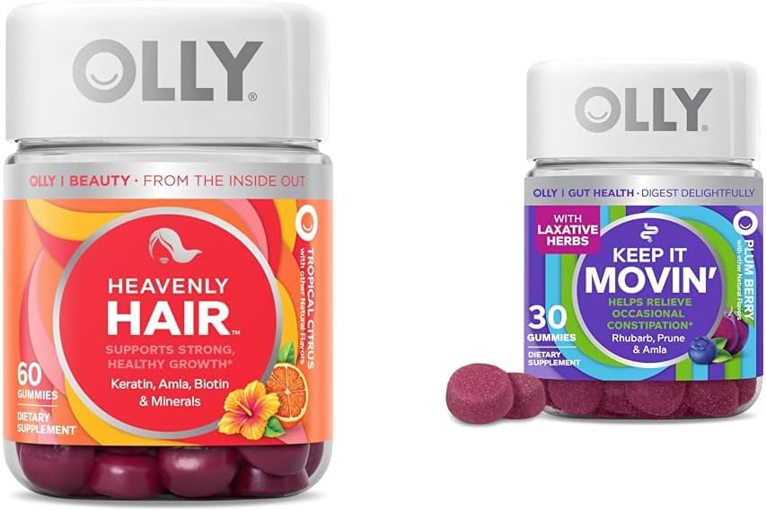OLY las Gumies s Keratin & Biotin in zaprtje Relief Gumies z Rhubarb & Prunes - 60 + 30 Count