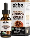 Ekološki Lions Mane Gobe Complex - Gobe dodatek tekoče kapljice Tinkture za fokus, Megla, Možgani Health dopolnila - Vegan, Zeliščni Ekološki Lion's Mane Gobe, Reishi, Turčija Izvleček repa 1oz