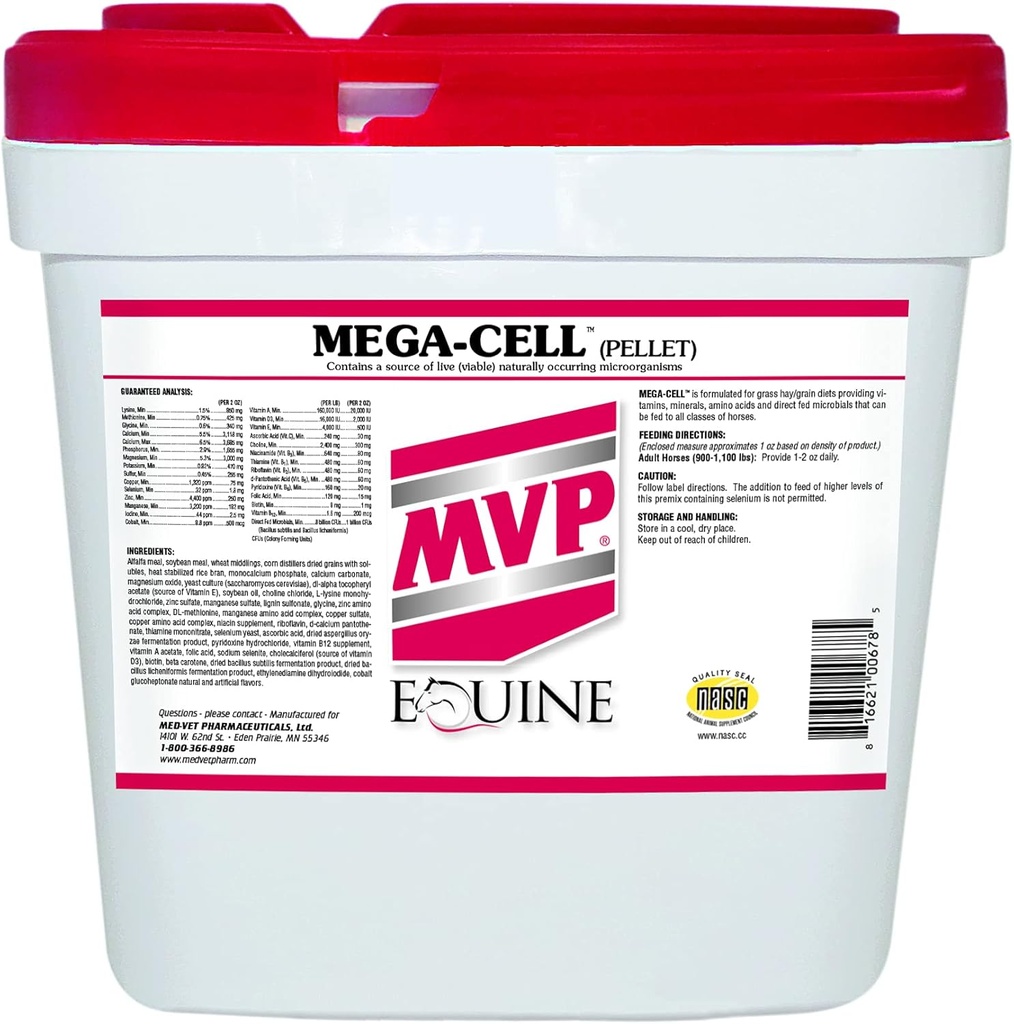 Mega-Cell (35lb) Uravnoteženi vitamini in mineralna podpora za konje