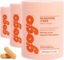 GOGO Bloating & Plin Prebavni Relief, 30 Serving (Pack 3) - Dodatki z digestivnimi encimi, Bromelain, Ginger Root, & Mlečni osat - podpira Bloating Relief & zmanjša zadrževanje vode
