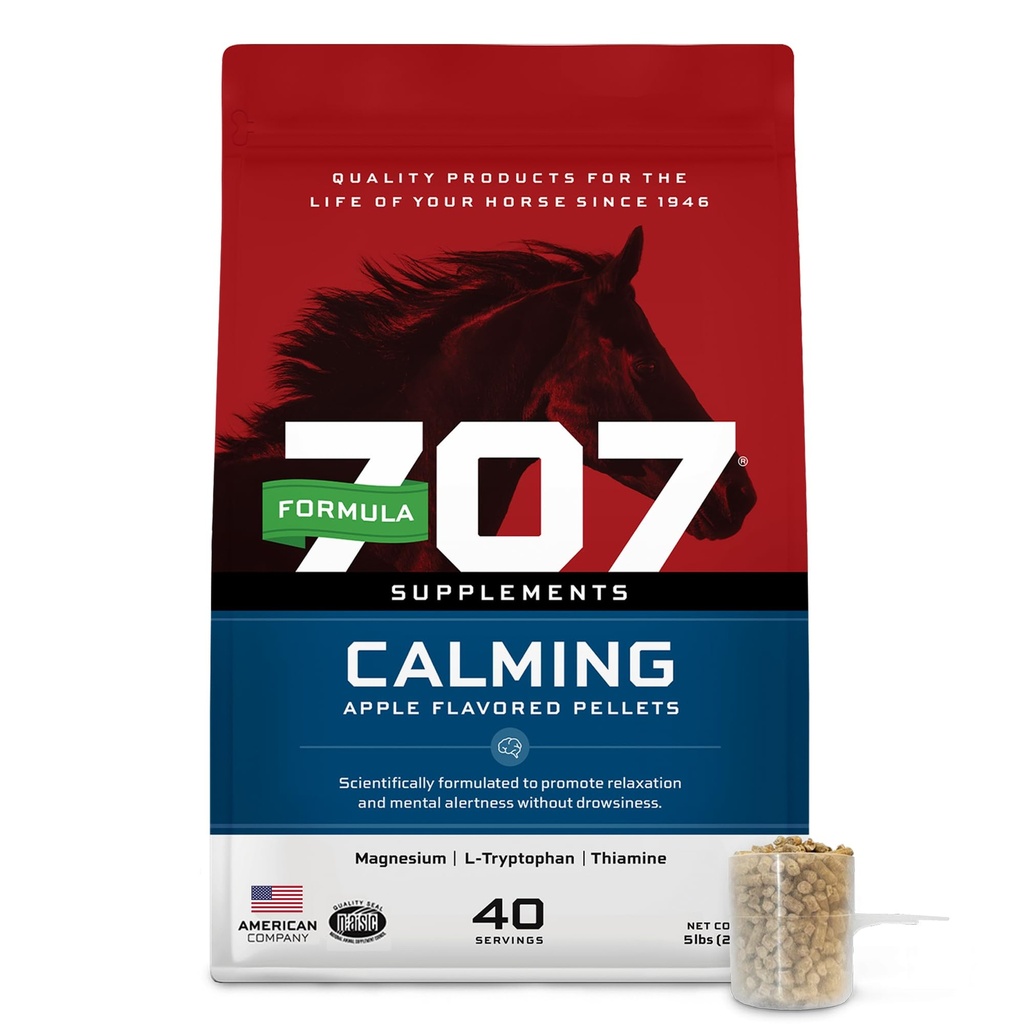Formula 707 Umirjanje Equine Dodatek 5LB Bag – Anksioznost Relief in okrepljeno fokus za konje – L-Triptofan, tiamin in magnezij