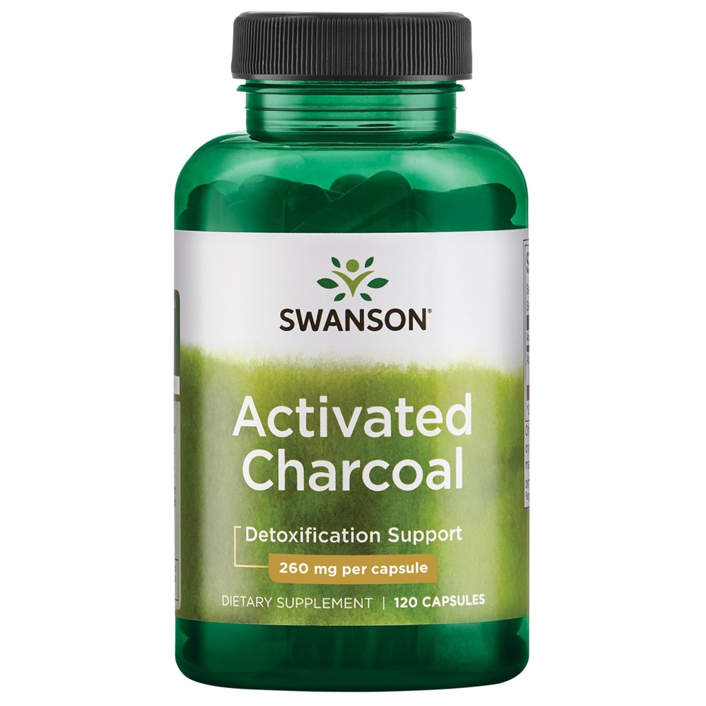 Swanson Aktiviran Charcoal - Naravni dodatek, ki podpira zdravo absorpcijo - pomaga w/Bloating in vzdrževanje regularnost Bowel - (120 Kapsule, 520mg na serviranje)