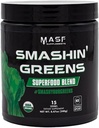 MASF Smašin's Greens Superfood Mešanica NSF Sport, Super Greens Digestive Health, Spirulina, Klorella, Bloat Relief, 8.47 Ounce (Pack z 1)